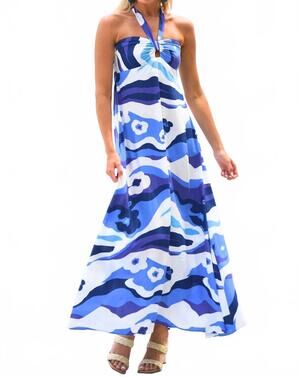 NEW WALKER & WADE byron bay midi dress in blue cloud